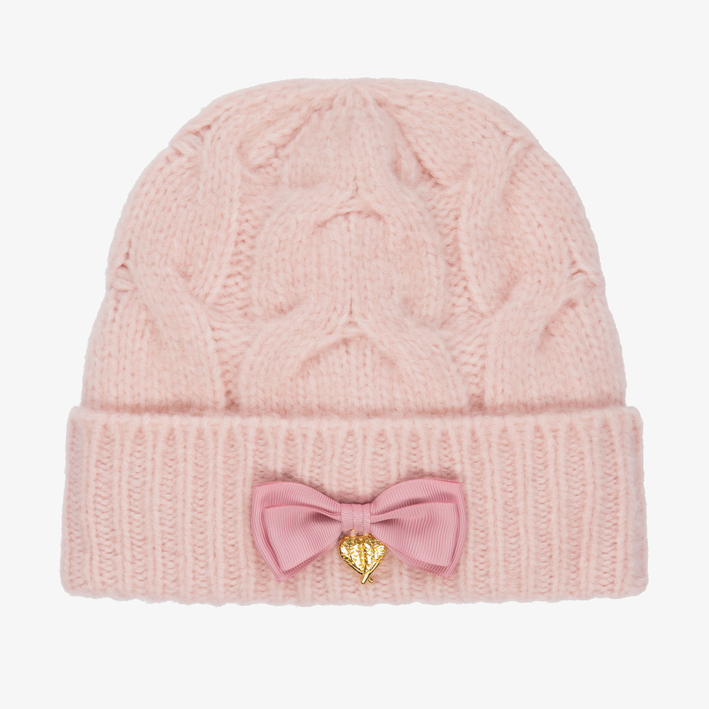 Angel's Face - Pink Cable Knit Hat | Childrensalon