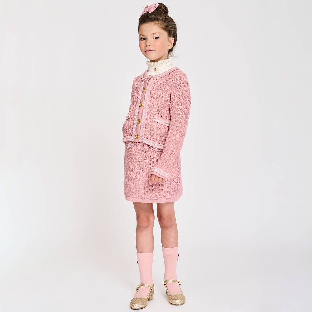 Angel's Face-Pink Cotton Knitted Skirt | Childrensalon Outlet