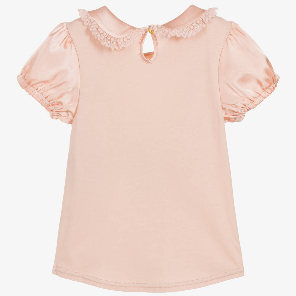 Angel's Face-Pink Cotton & Satin Top | Childrensalon Outlet