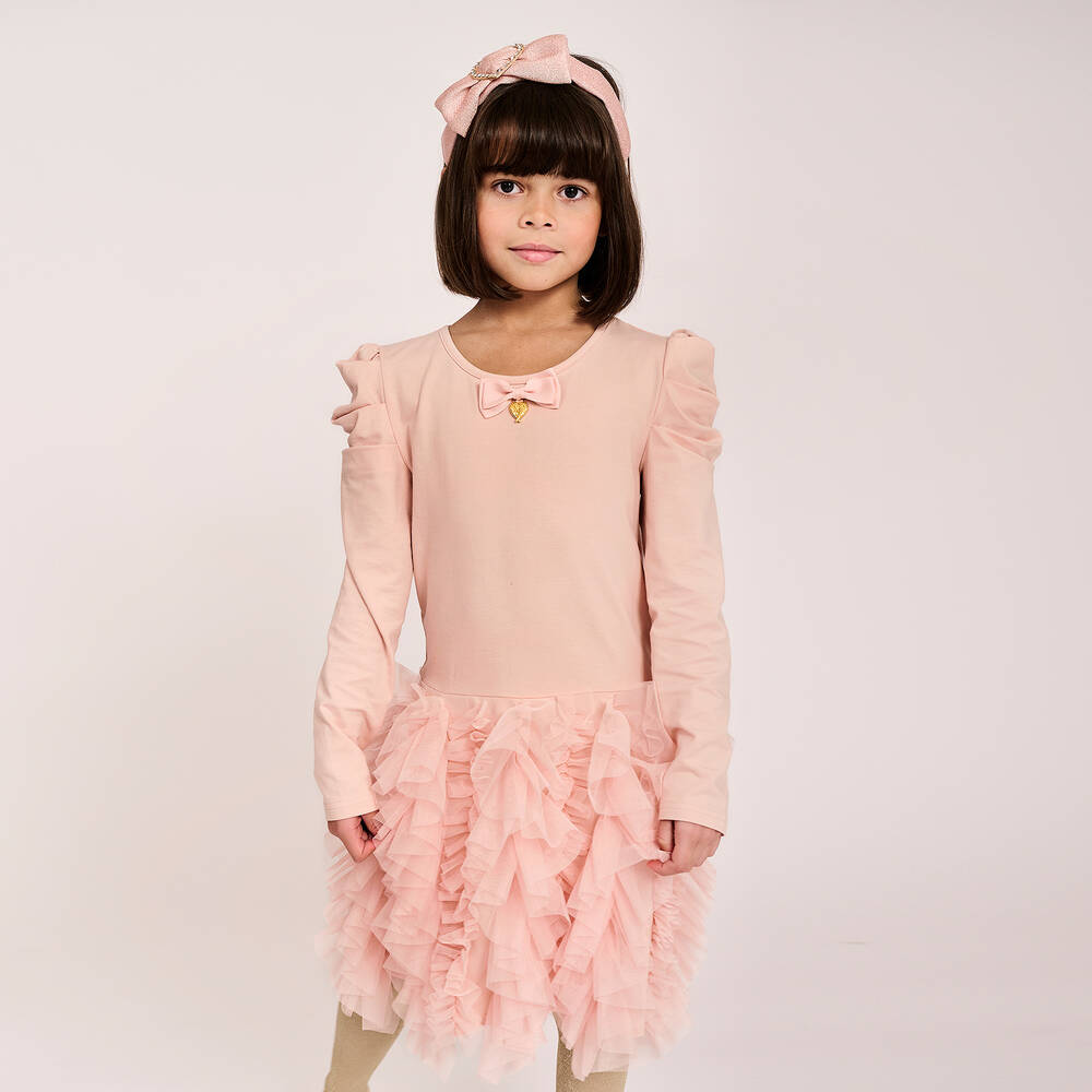 Angel's Face - Pink Jersey & Tulle Dress | Childrensalon Outlet