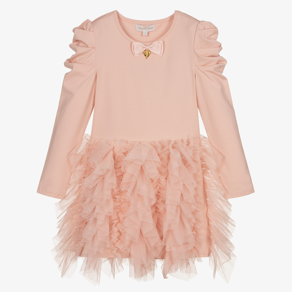 Angel's Face - Pink Jersey & Tulle Dress | Childrensalon