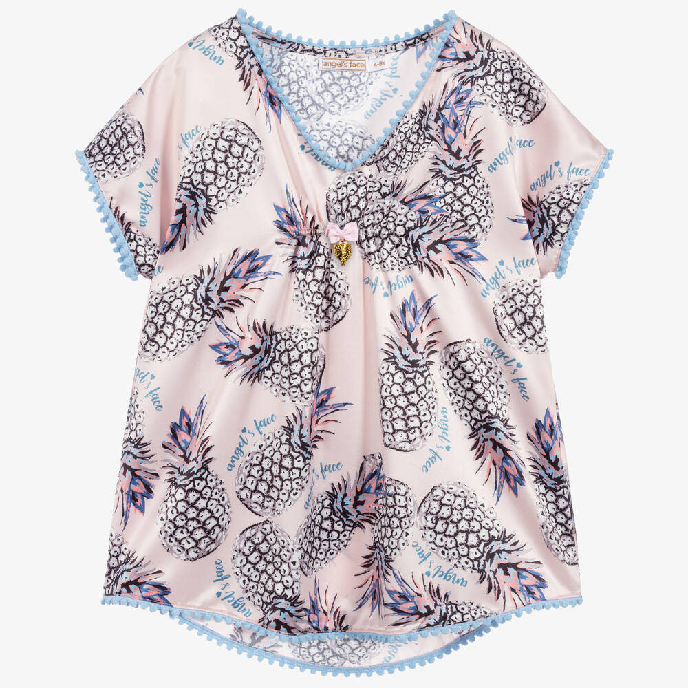 Angel's Face-Pink Pineapple Print Kaftan | Childrensalon Outlet