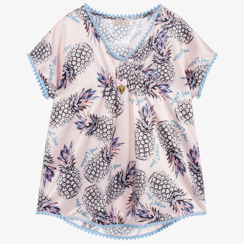 Angel's Face - Pink Pineapple Print Kaftan | Childrensalon