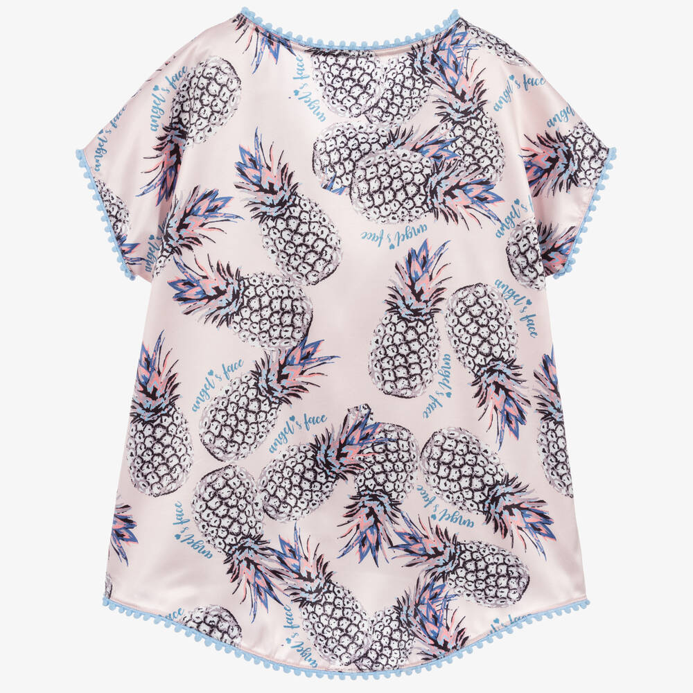 Angel's Face-Розовый кафтан с ананасами | Childrensalon Outlet