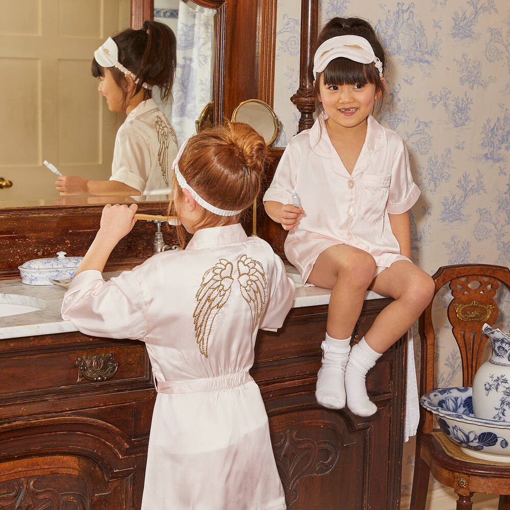 Angel's Face-Pink Satin Short Pyjamas | Childrensalon Outlet