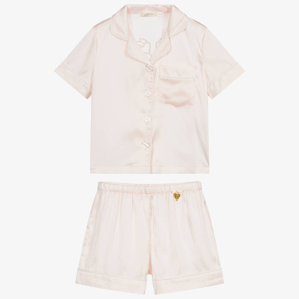 Angel's Face-Pink Satin Short Pyjamas | Childrensalon Outlet