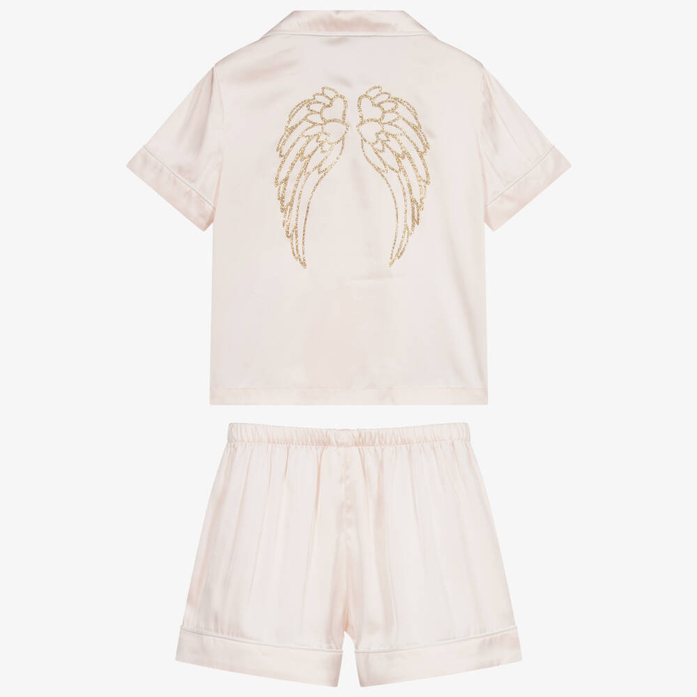 Angel's Face-Pink Satin Short Pyjamas | Childrensalon Outlet