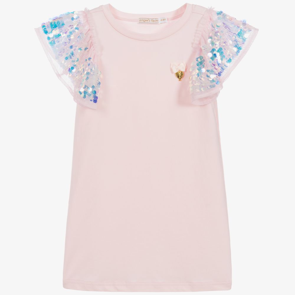 Angel's Face-Pink Sequin Sleeve Dress | Childrensalon Outlet