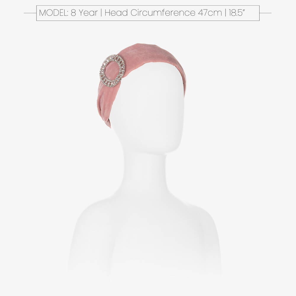 Angel's Face-Pink Velvet Brooch Hairband | Childrensalon Outlet