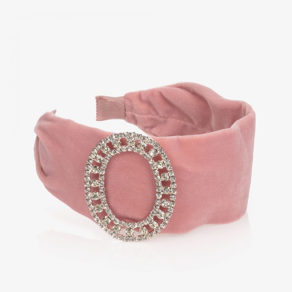 Angel's Face-Pink Velvet Brooch Hairband | Childrensalon Outlet
