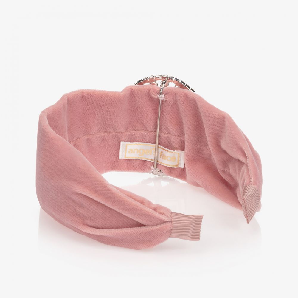 Angel's Face-Pink Velvet Brooch Hairband | Childrensalon Outlet