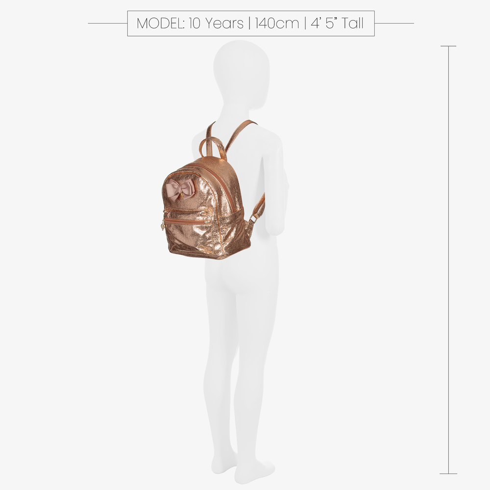 Angel s Face Rose Gold Bow Backpack 26cm Childrensalon Outlet