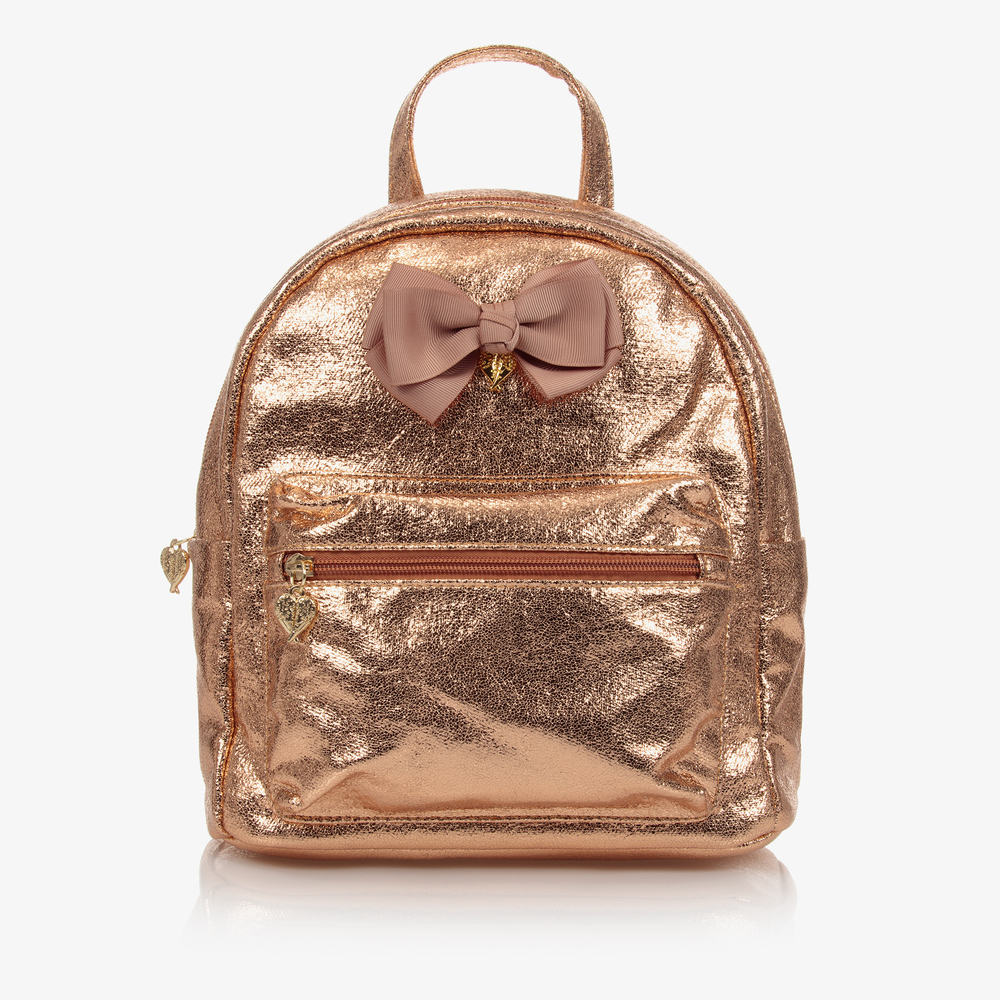 Angel's Face - Rotgoldener Schleifen-Rucksack (26 cm) | Childrensalon