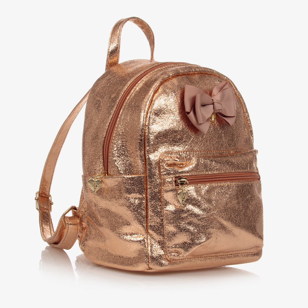 Angel's Face-Rose Gold Bow Backpack (26cm) | Childrensalon Outlet