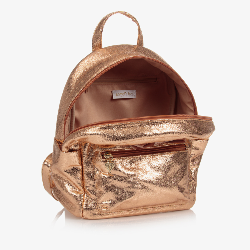 Angel s Face Rose Gold Bow Backpack 26cm Childrensalon Outlet