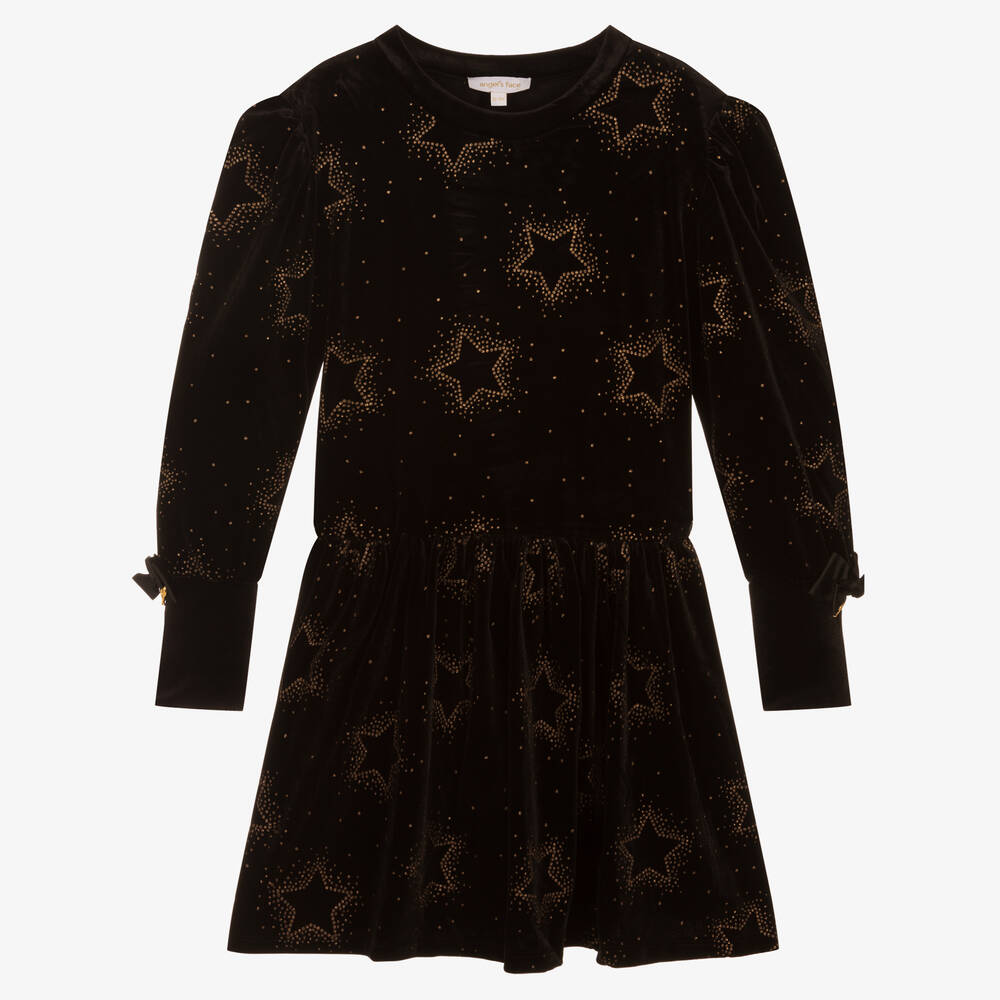 Angel's Face - Robe velours noir étoiles Ado | Childrensalon