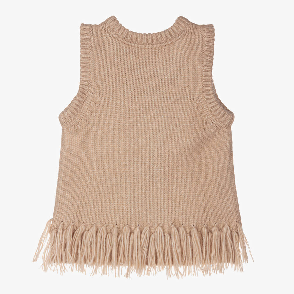 Angel's Face-سليب أوفر مزيج أكريليك محبوك لون بيج | Childrensalon Outlet