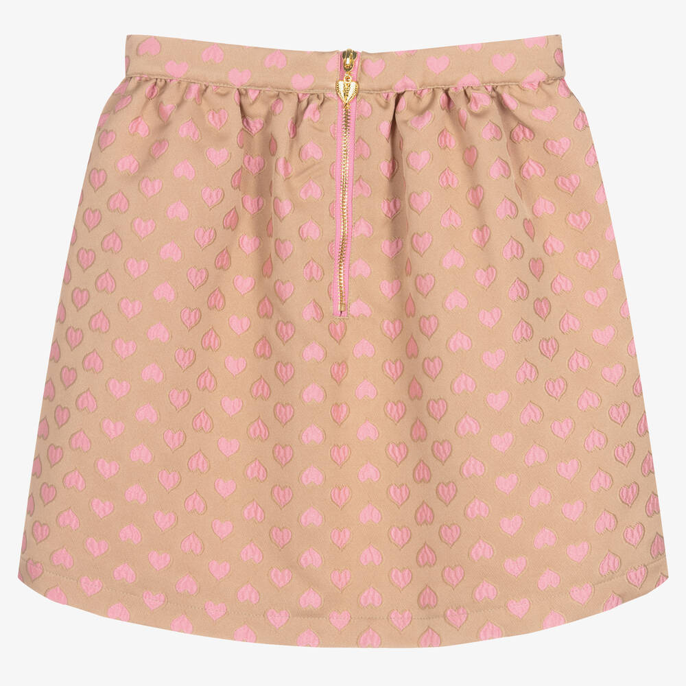 Angel's Face-Teen Girls Beige & Pink Hearts Skirt | Childrensalon Outlet