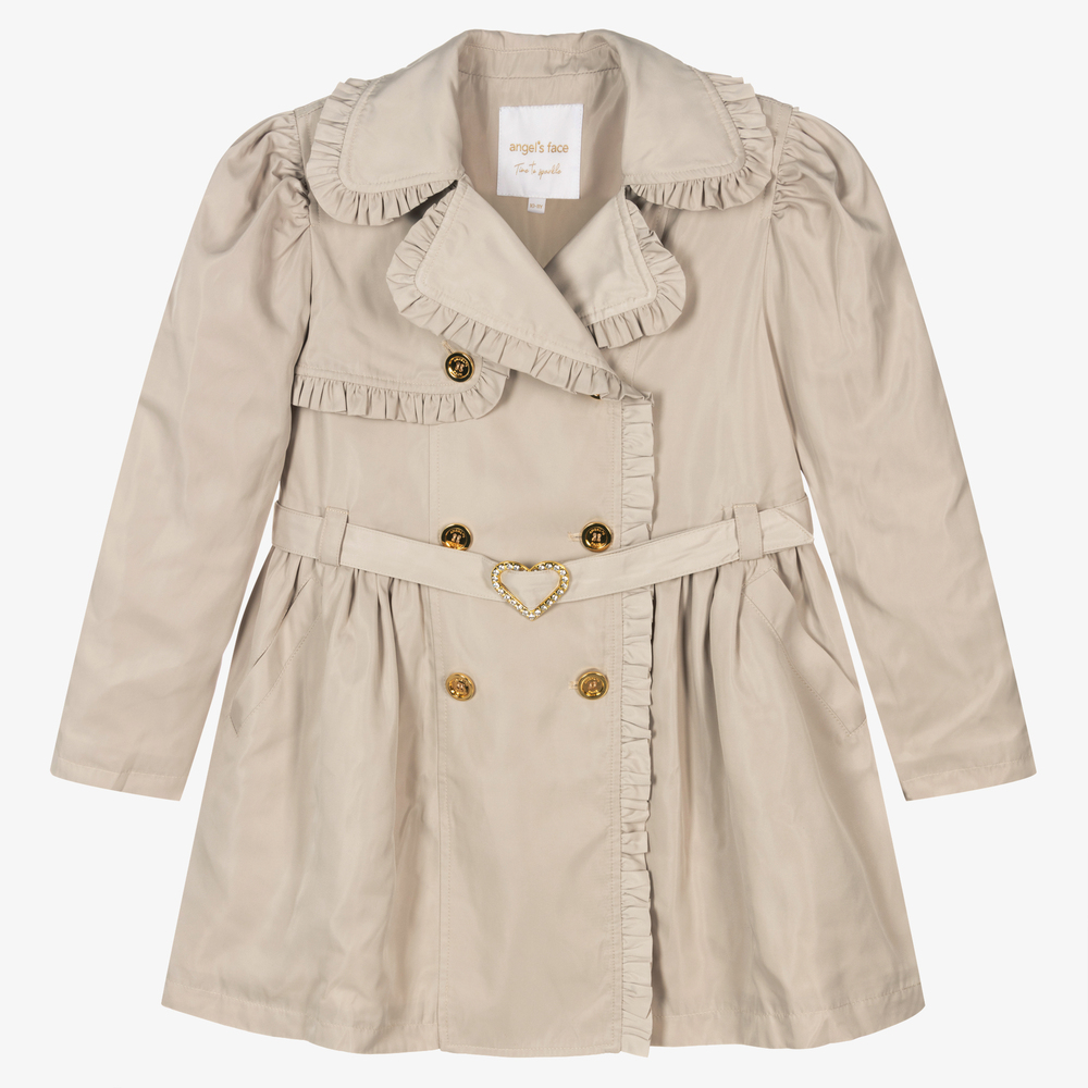 Angel's Face - Teen Girls Beige Trench Coat | Childrensalon Outlet