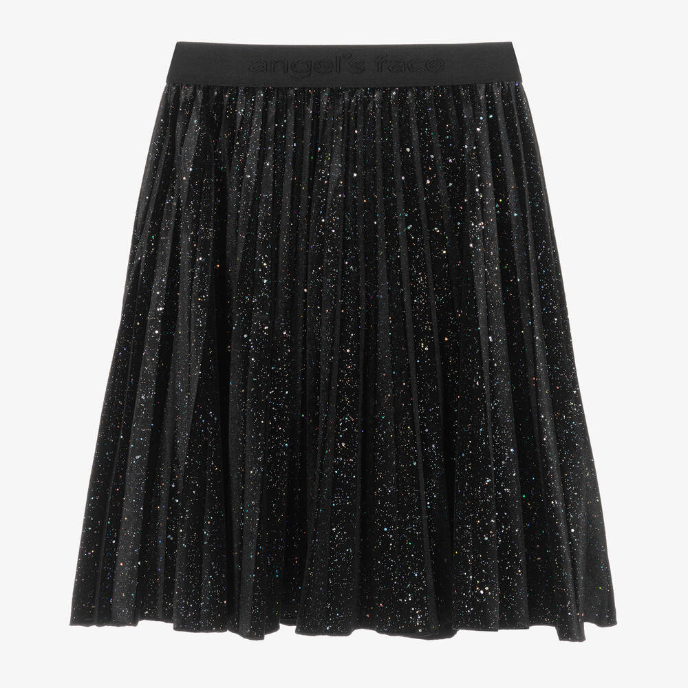 Angel's Face-Teen Girls Black Sparkly Velour Skirt | Childrensalon Outlet