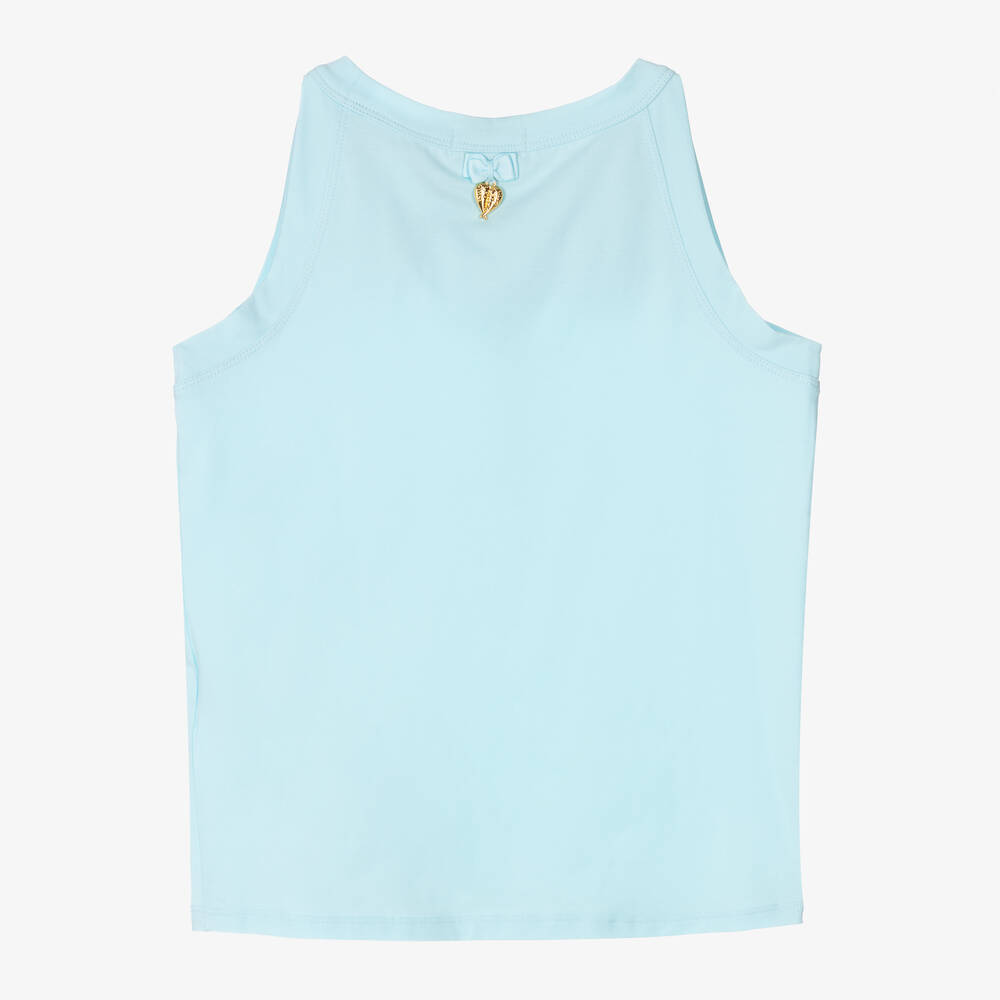 انجلز فيس-توب قطن جيرسي لون أزرق أكوا للمراهقات | Childrensalon Outlet