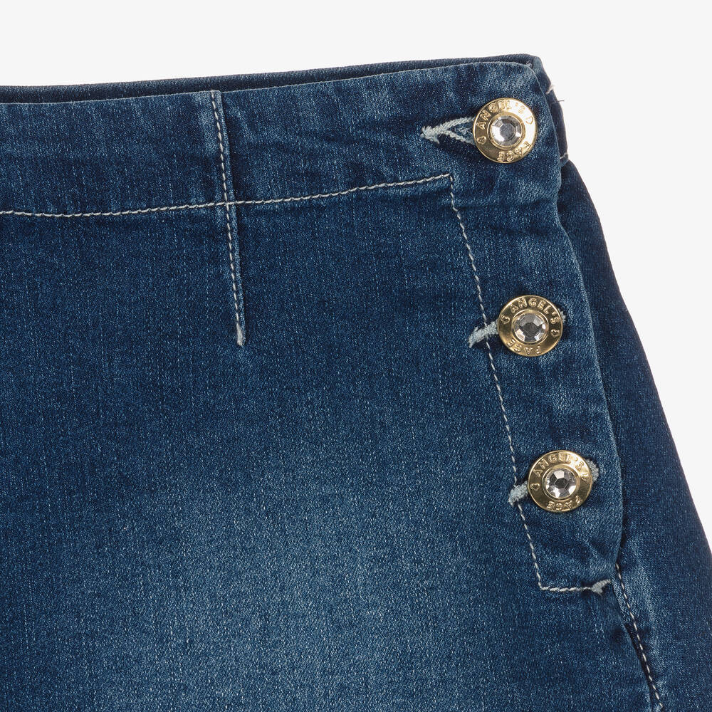 Angel's Face-Teen Girls Blue Diamanté Denim Shorts | Childrensalon Outlet