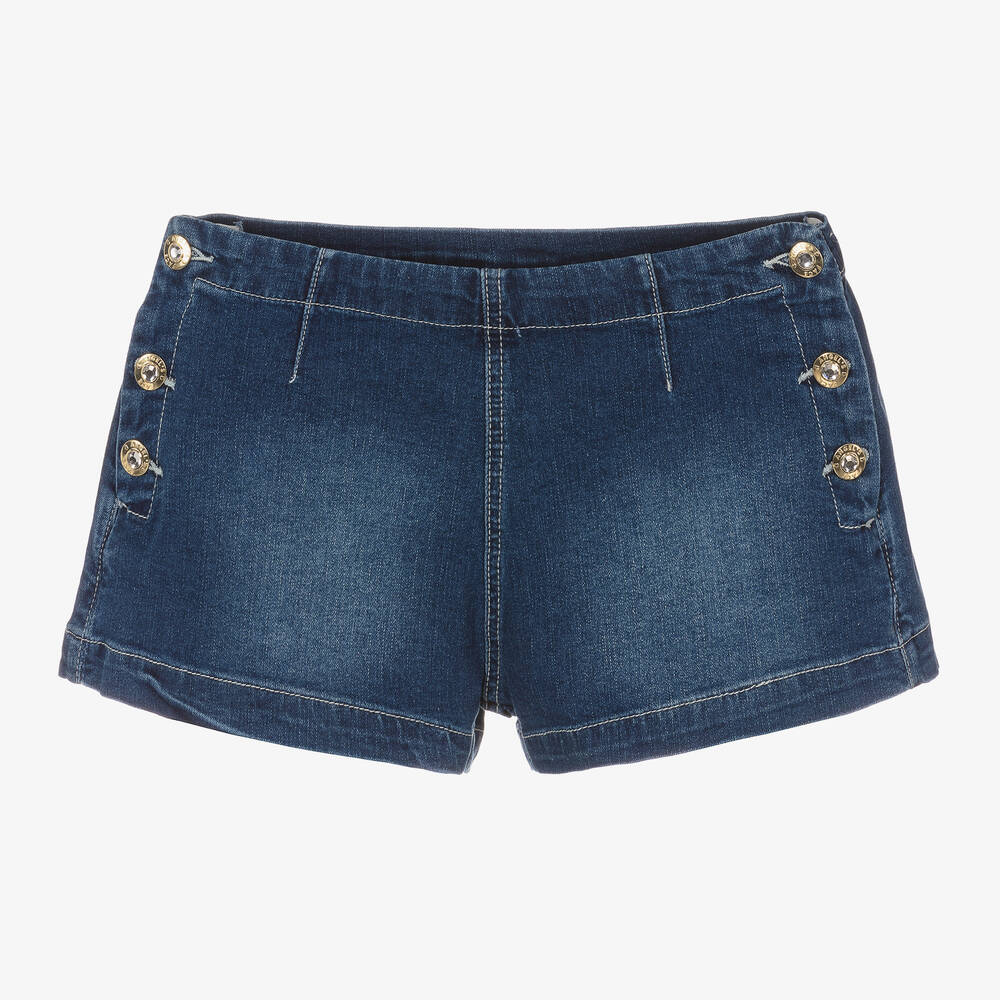 Angel's Face - Blaue Teen Jeans-Shorts mit Strass | Childrensalon