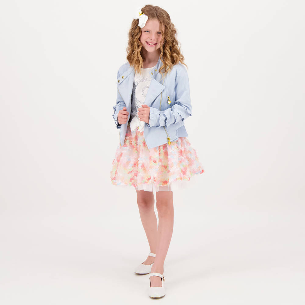 Angel's Face-Teen Girls Blue Faux Suede Biker Jacket | Childrensalon Outlet
