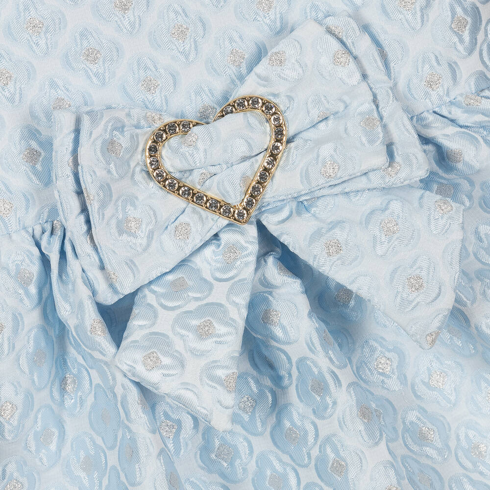 Angel's Face-Голубое платье из парчи с цветочным узором | Childrensalon Outlet