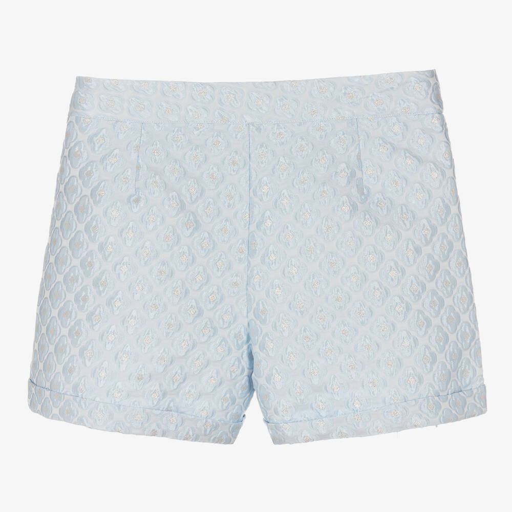 Angel's Face-Голубые шорты из парчи с цветочным узором | Childrensalon Outlet