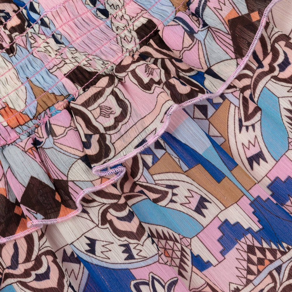 انجلز فيس-بلوزة شيفون لون أزرق بطبعة ورود للمراهقات | Childrensalon Outlet