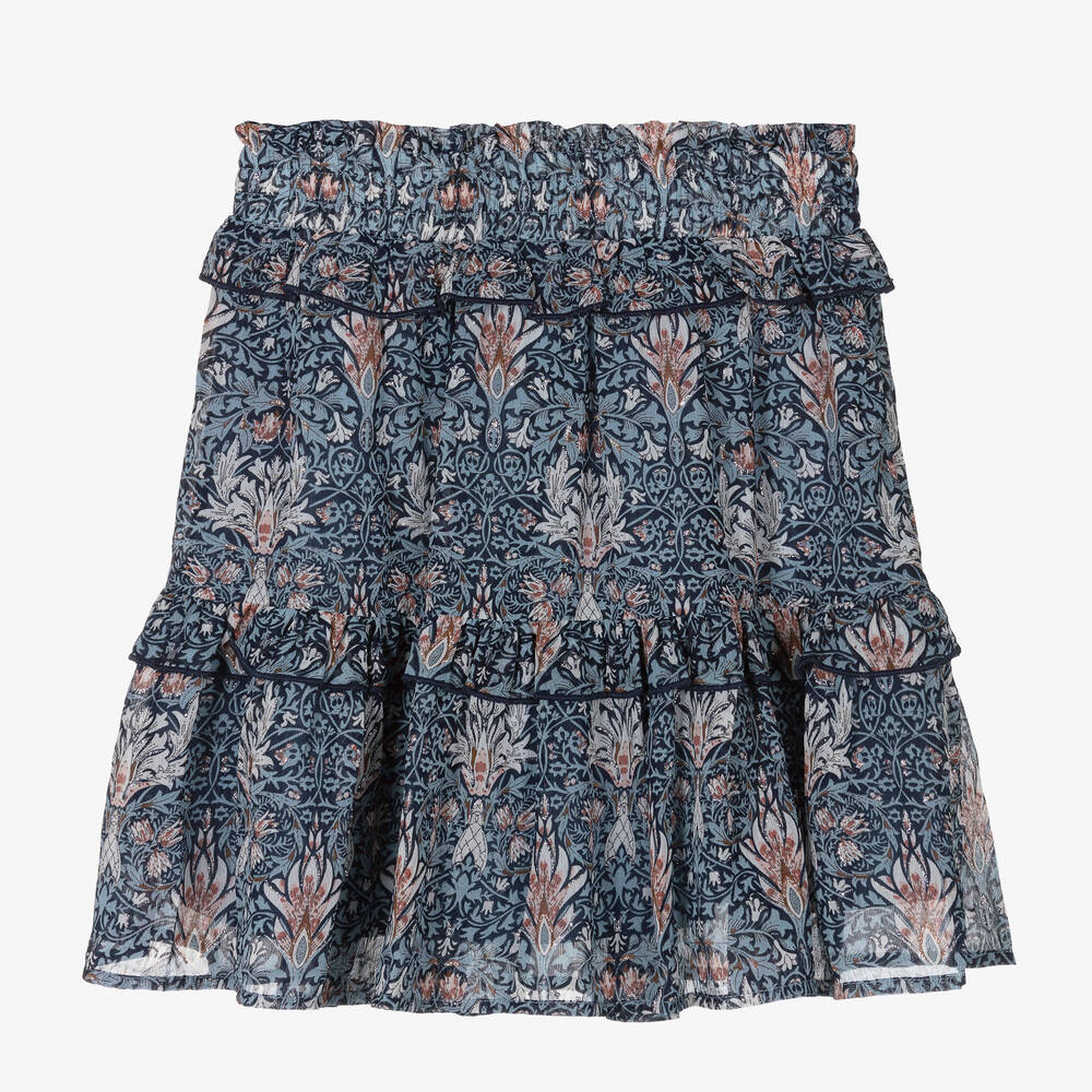 Angel's Face-Teen Girls Blue Floral Chiffon Skirt | Childrensalon Outlet