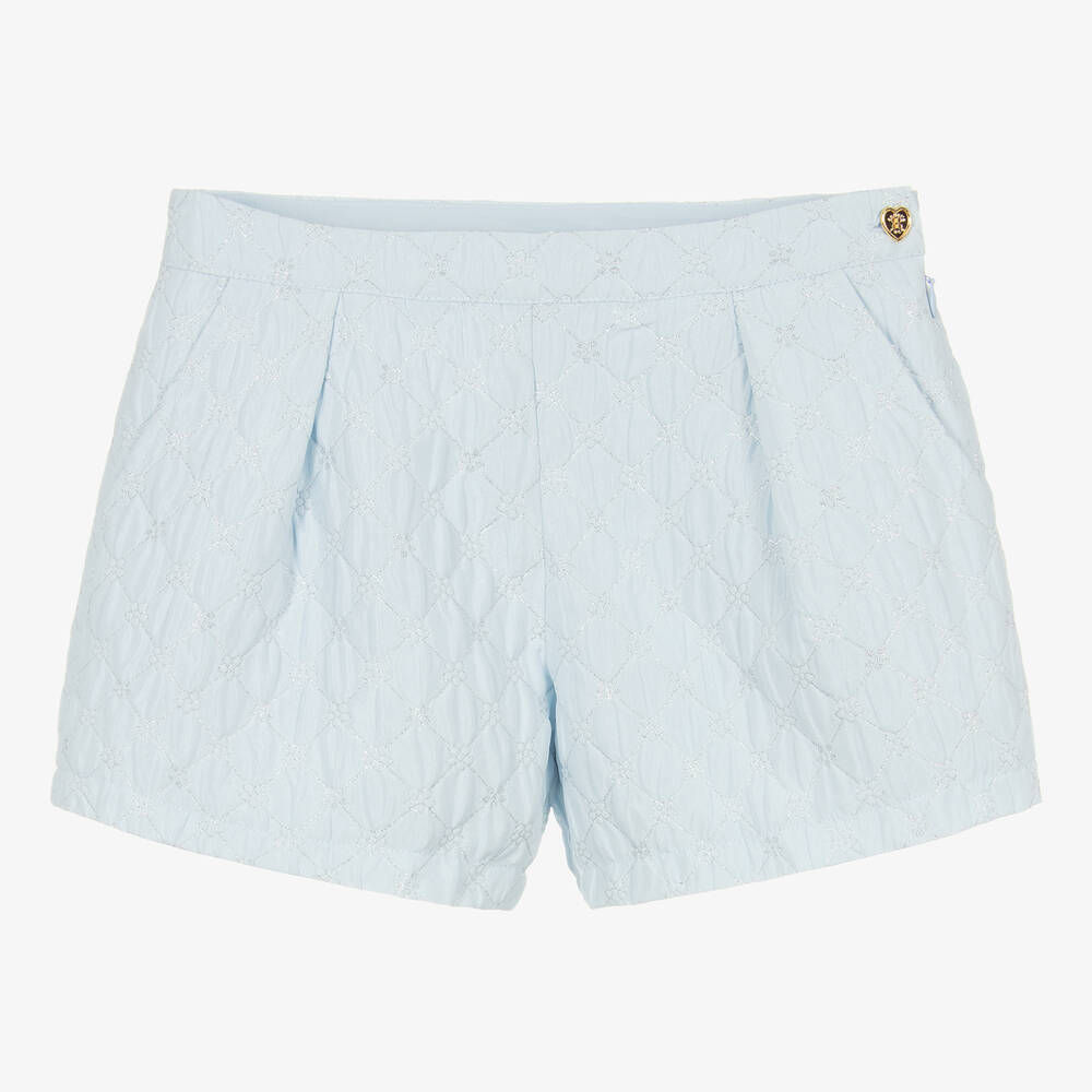 Angel's Face-Teen Girls Blue Jacquard Flower Shorts | Childrensalon Outlet