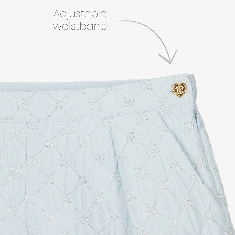 Angel's Face-Teen Girls Blue Jacquard Flower Shorts | Childrensalon Outlet