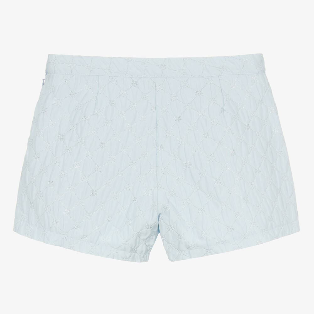 Angel's Face-Teen Girls Blue Jacquard Flower Shorts | Childrensalon Outlet