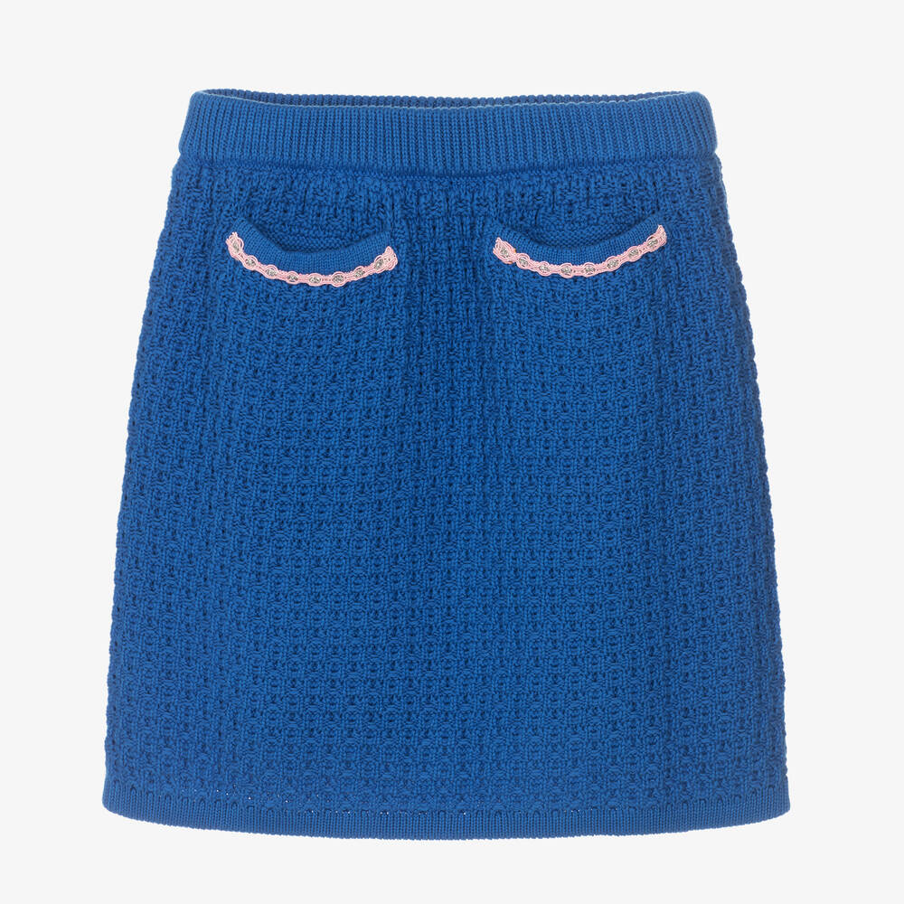 Angel's Face - Teen Girls Blue Knitted Skirt | Childrensalon