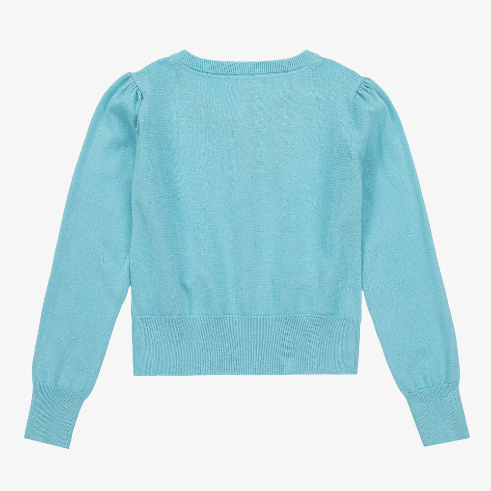 Angel's Face-Teen Girls Blue Sparkly Knitted Cardigan | Childrensalon Outlet
