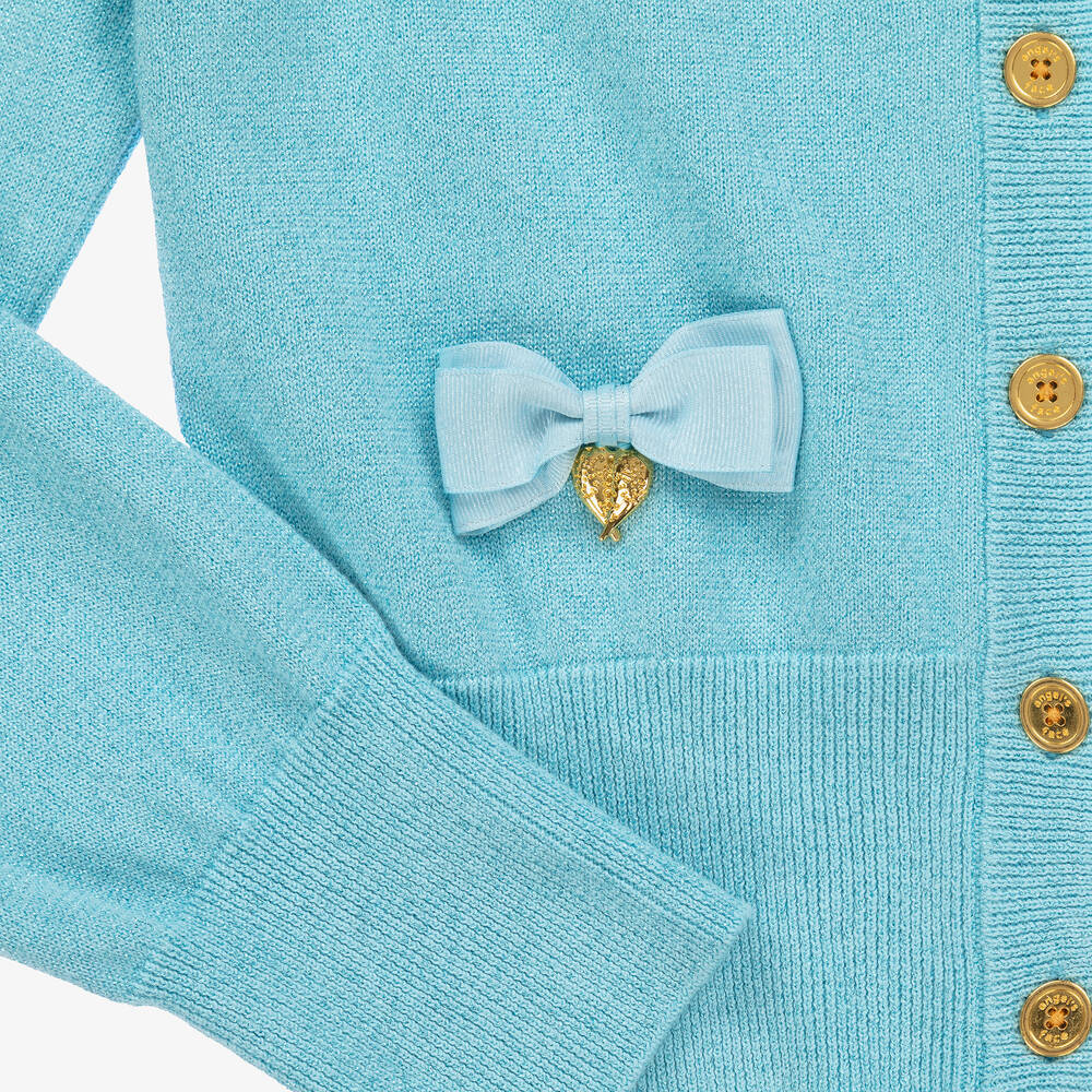 Angel's Face-Teen Girls Blue Sparkly Knitted Cardigan | Childrensalon Outlet