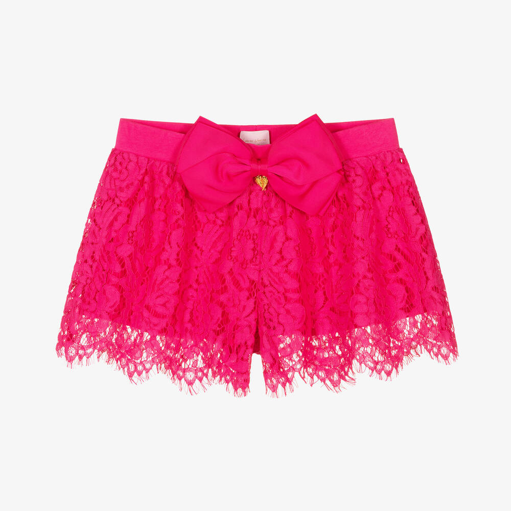 Angel's Face - Teen Girls Fuchsia Pink Cotton Lace Shorts | Childrensalon