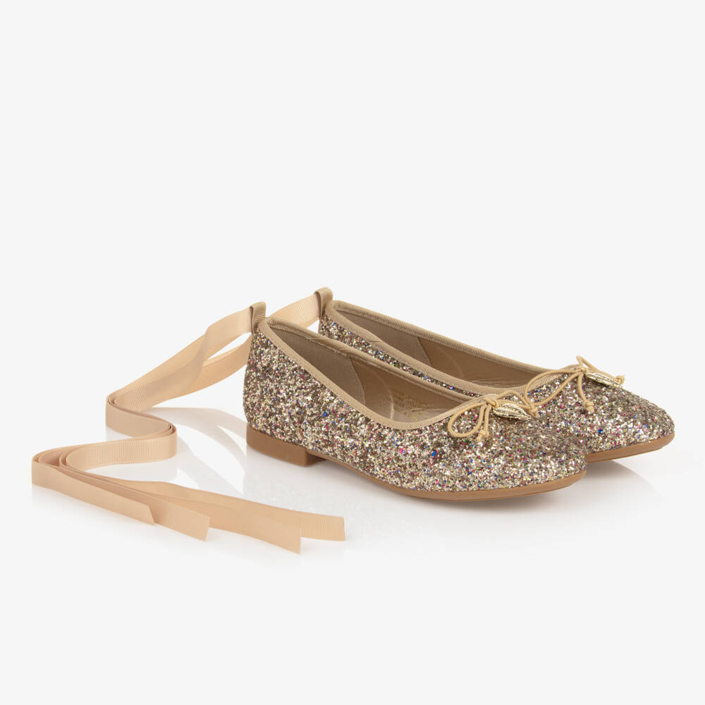 Angel's Face-Teen Girls Gold Glitter Ballerina Shoes | Childrensalon Outlet
