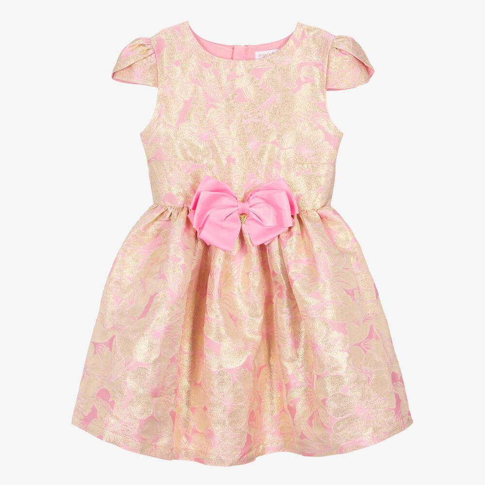 Angel's Face-Teen Girls Gold & Pink Jacquard Dress | Childrensalon Outlet