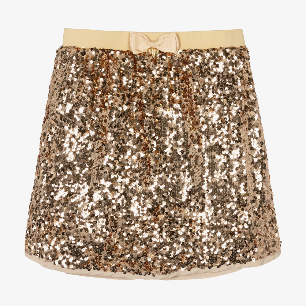 Angel's Face-Teen Girls Gold Sequin Skirt | Childrensalon Outlet