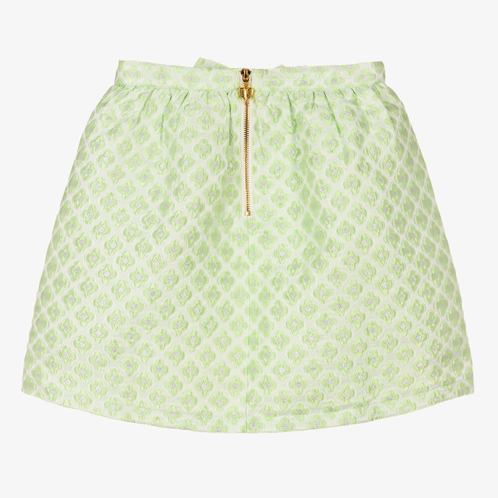 Angel's Face-Teen Girls Green Floral Brocade Skirt | Childrensalon Outlet