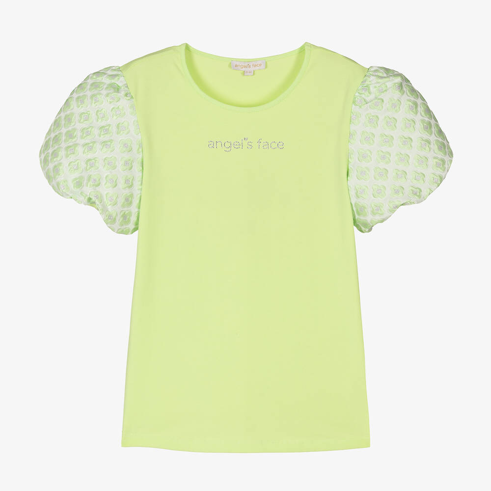 Angel's Face - Teen Girls Green Logo T-Shirt | Childrensalon