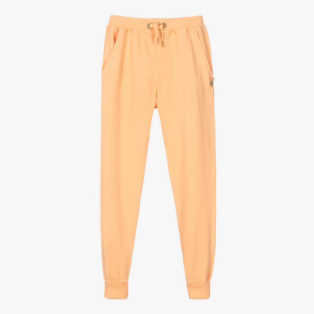 Angel's Face - Teen Girls Orange Cotton Joggers | Childrensalon