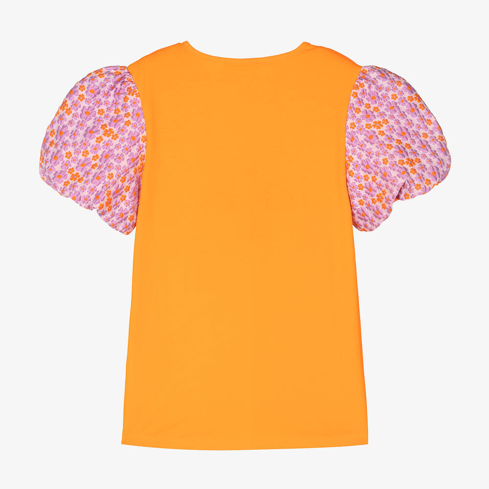 انجلز فيس-تيشيرت قطن جيرسي لون برتقالي وبنفسجي | Childrensalon Outlet