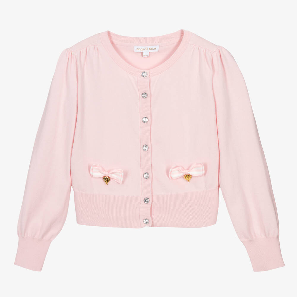 Angel's Face-Teen Girls Pale Pink Cotton Cardigan | Childrensalon Outlet