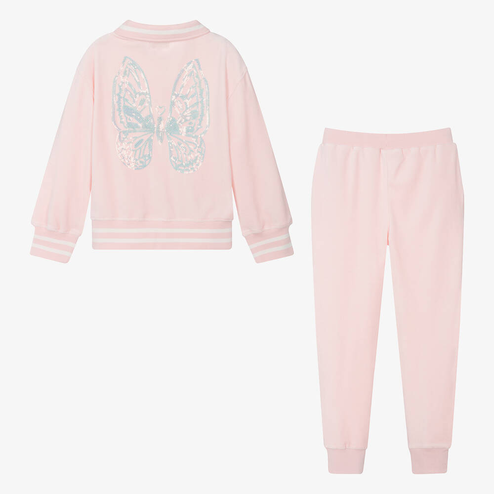 Pink designer tracksuit new arrivals