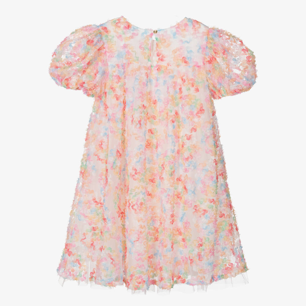 Angel's Face - Teen Girls Pastel Pink Tulle Puff Sleeve