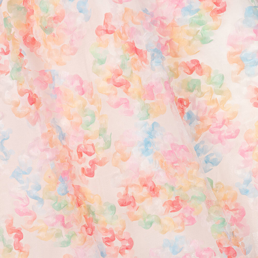 Angel's Face-فستان بأكمام منفوخة تول لون زهري | Childrensalon Outlet